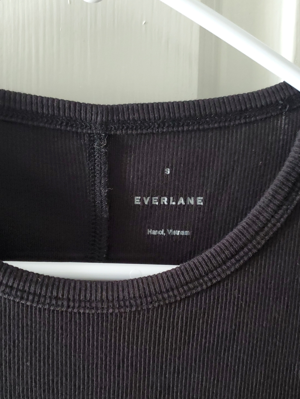 Everlane The Luxe Rib Crew, Black (S)